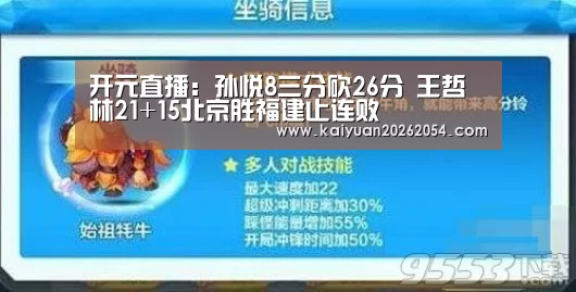 开元直播:孙悦8三分砍26分 王哲林21+15北京胜福建止连败(图2) 开元官网
